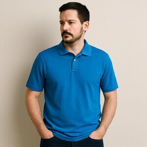 Calvin Klein Golf Polo Shirt Blue Short Sleeve 2‑Button Collar Men’s Large